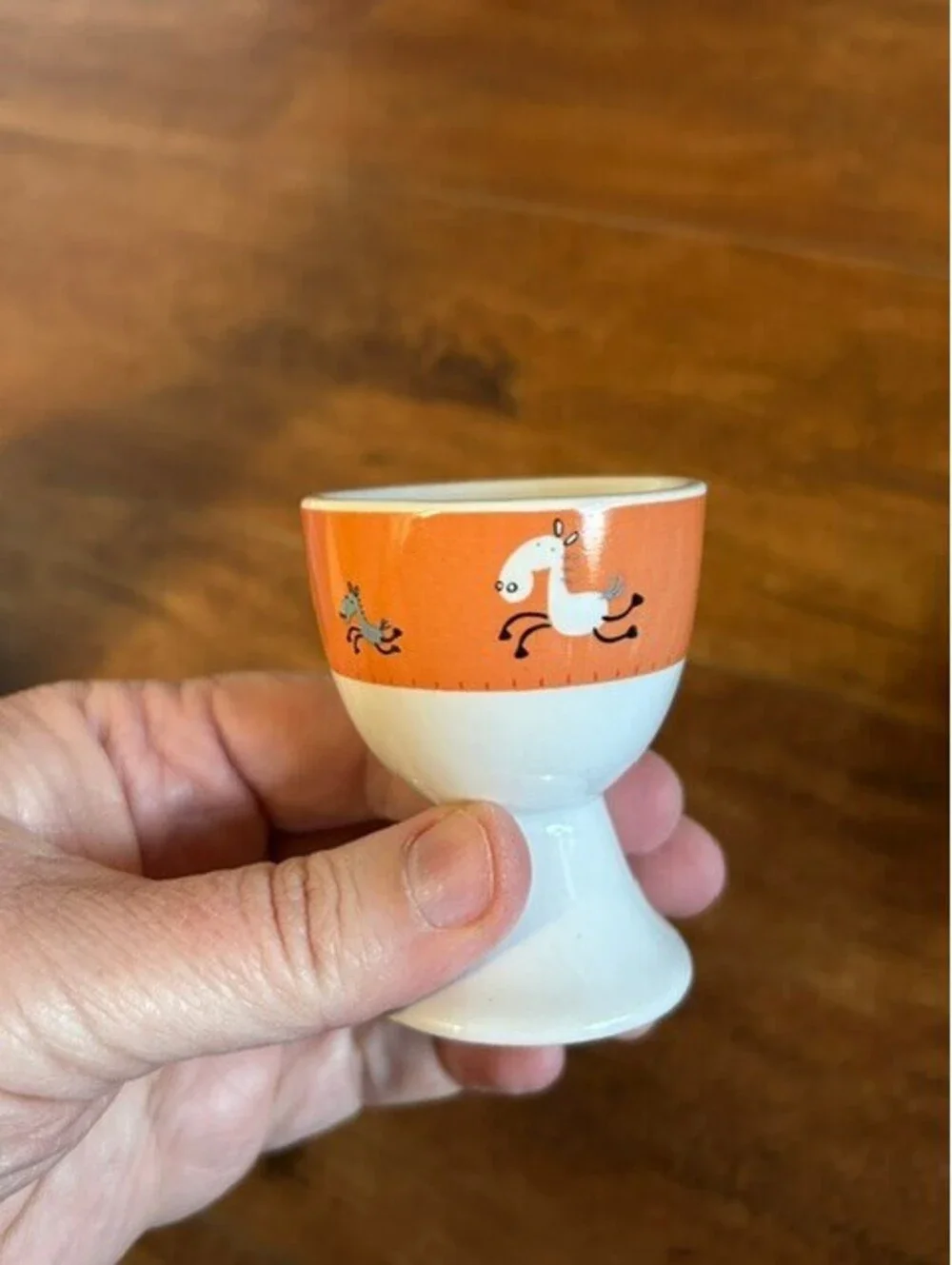 Set of 4 Ceramic Egg Cups with Farm Animal Designs